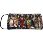 Porte - monnaie en cuir souple avec fermeture eclair i love horror petite taille