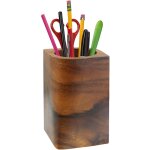 Porte - stylo en bois de noyer noir, porte - crayon en bois simple, organisateur de pot de stylo de piano ...