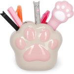 Porte - stylos en cramique, kitty paw thme, desk friends, peint a la main, ide cadeau, organisateur ...