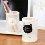 Porte - stylo chat dessin anim 1 pice, seau transparent givr pour crayons, papeterie, conteneur pour ...