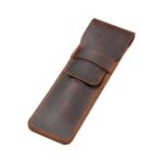 Porte - stylo en cuir marron, pochette pour stylos a bille fait a la main, housse de protection pour ...