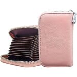 Portefeuille porte - cartes de cr�dit en cuir v�ritable avec blocage rfid, 12 emplacements, design compact ...