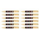 Posca lot de 12 marqueurs pointe conique extra - fine pc1mc 0, 7 - 1mm beige