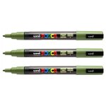 Posca lot de 3 marqueurs a pigment pc - 3m, vert kaki