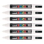Posca lot de 6 marqueurs pointe conique moyenne pc5m 1, 8 - 2, 5mm blanc