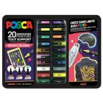 Posca - mallette - groovy colours - 20 marqueurs - pc1 - 1m - pc - 3m - pc - 5m