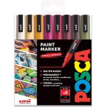 Posca pc - 3m coffret cadeau de 8 marqueurs a peinture, couleurs d'automne, 0, 9 a 1, 3 mm