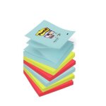 Post - it lot de 6 blocs z - notes super sticky collection miami - 76x76 mm