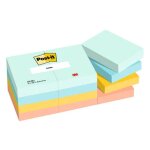 Post - it 653 - 12 - bea rectangle bleu, orange, jaune 100 feuilles auto - adh�sif
