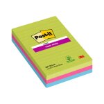 Post - it 7100235020 rectangle bleu, vert, rose 90 feuilles auto - adh�sif