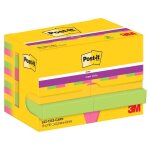 Post - it bloc - note adh�sif super sticky notes, 47, 6 x 47, 6 mm jaune, vert, rose