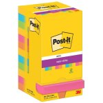 Post - it bloc - note adh�sif super sticky notes, 76 x 76 mm jaune, vert et rose