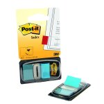 Post - it index etroit 25, 4 x 43, 2 mm carte de 50 bleu turquoise