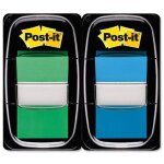 Post - it marque - page standard 25, 4 x 44 mm lot de 2 x 50 bleu / vert