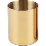 Pot a crayons en acier inoxydable dor� - durable, polyvalent, design moderne, peu encombrant pour la ...