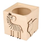 Pot a crayon en bois animaux de la savane