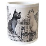 Pot a crayons en c�ramique chats sur les toits de paris