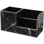 Pot a crayons d�coratif - bordure dor�e marbre noir - bureau