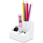 Pot a crayons - organisateur de bureau - blanc - 5 compartiments - rapesco
