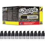 Pro magnum marqueurs permanents , pointe biseaut�e , noir , bo�te de 12