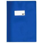 Prot�ge - cahier opaque bleu en pvc ? format 24x32 cm ? epaisseur 19 / 100�me ? grain cuir