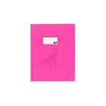 Protge - cahier opaque rose en pvc ? format 17x22 cm ? epaisseur 19 / 100me ? grain cuir