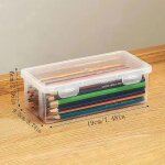 Qcyl - 1 / 3 / 6 pièces boîte a crayons boîte a crayons en plastique transparent pour les etudiants sans ... Qcyl - 1 / 3 / 6 pièces boîte a crayons boîte a crayons en plastique transparent pour les etudiants sans ...