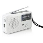 Radio d'urgence avec solaire et manivelle auto - aliment�e, batterie rechargeable usb, radio fm / am, ...