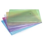 Rapesco pqt de 5 pochettes porte - document a3 a pression assorti pastel