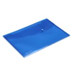 Rapesco pqt de 5 pochettes porte - document a pression a4 couleurs vives bleu transparent