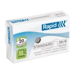 Rapid lot de 5 boites de 1000 agrafes standard 26 / 6 galvanis