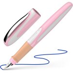 Ray stylo plume pour gaucher avec cartouche d'encre standard bleu roi motif cerise