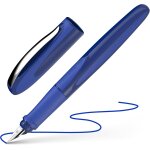 Ray stylo plume pour gaucher, avec cartouche d'encre standard bleu roi, bleu spatial