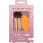 Real techniques glowstorm mini brush + sponge kit, 2 piece limited edition gift set