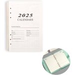 Recharge pour agenda journalier 2025, 176 feuilles a5 refill papier ligne agenda journalier daily planner ...