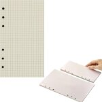 Recharges de papier a6, 160 pages / 80 feuilles, bloc de recharge, papier lign, 6 trous perfor pour ...