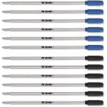 Recharges pour stylo a bille 8513 compatible cross pen 6 x blue ink + 6 x black ink
