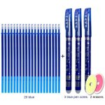 Recharges de stylo - bille a encre gel effaable, accessoire avec mine de 0, 5 mm, manche lavable, effaceur ...