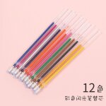 Recharge de stylo a bille pour gel, 12 pi�ces / ensemble, recharge de couleur brillante, stylo de couleur ...