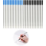 Recharges de stylo a bille rempla�ables 4, 5 (11, 6 cm) et 1 mm pointe moyenne, 24 pcs m�tal recharges ...
