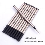 Recharge pour stylo bille a roulettes, 0. 7mm, 10 pi�ces / lot, noir / bleu, haute qualit�, accessoires ...