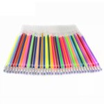 Recharge de stylo a gel non toxique, 48 couleurs / ensemble, stylo a bille, encre, multicolore, tige, ...