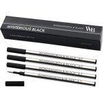 Recharges de stylo roller [noir], ensemble de 4, recharges remplaables - pointe moyenne, encre noire ...