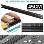 R�gle en alliage d'aluminium 45cm, r�gle d'echelle d'impression laser pour etudiant, echelle millim�tres ...