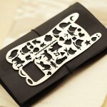 Rgle de dessin en mtal, pochoirs dcoups pour chat mignon, signet creux, graffiti multifonctionnel, ...