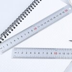 R�gle en m�tal en alliage d'aluminium, double echelle 20 - 30 cm 8 - 12 pouces, outil de dessin, r�gles ...