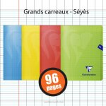 R�pertoire polypro mimesys polypro 170x220 96p grands carreaux seyes assortiment clairefontaine