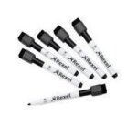 Rexel joy - marqueur - non permanent - pour tableau blanc - noir - fin - avec gomme - pack de 6