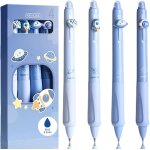 Rhaul - lot de 4 stylo effacables - stylo space kawaii plante, astronaute, fuse, spatiale - avec bille ...