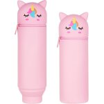 Rhaul - silicone souple trousse ecole, kawaii etui a stylo, trousse tlescopique mignonne avec fermeture ...